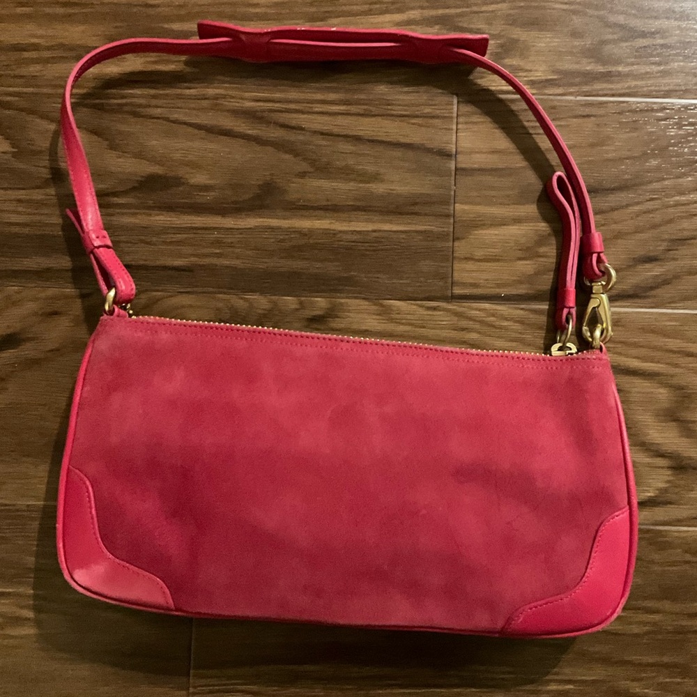 Coach Pink Suede Shoulder Bag